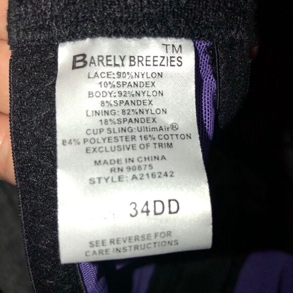 Barely breezies twilight lace underwire bra 34dd - Picture 9 of 9